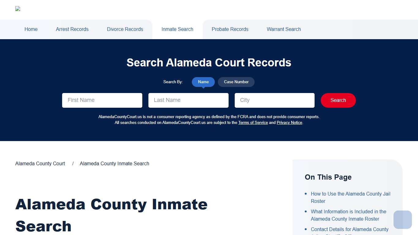 Alameda County Inmate Search Alameda County Court